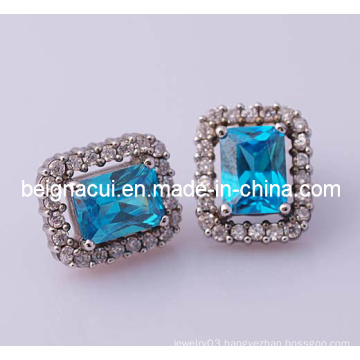 Fashion Jewelry CZ Earrings Big Stone Earring